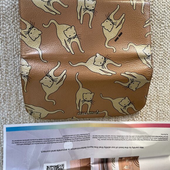 Miu Miu Cat Print Flap Over Long Wallet Rare Limited Edition w COA MINT - Picture 9 of 11